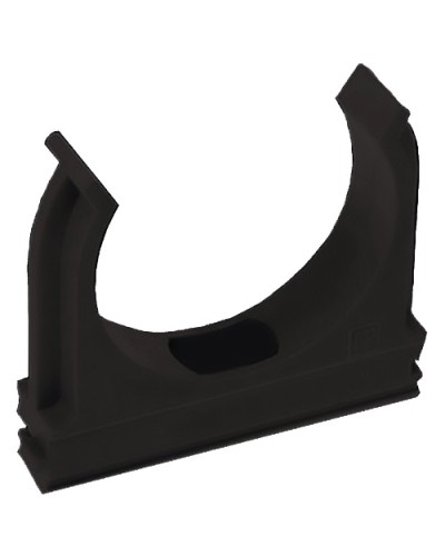 Крепёж-клипса для труб Полистирол черная д25 (100шт/1000шт уп/кор) Промрукав (02725ч) в Хабаровске Держатели, клипсы, скобы Pintop.ru