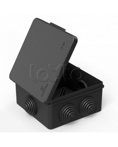 Коробка распределительная 40-0302-9005 для прямого монтажа безгалогенная (HF) черная 100х100х50 (60шт/кор) Промрукав в Хабаровске Распределительные коробки Pintop.ru