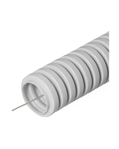 Труба гофрированная ПВХ тяжелая 750 Н серая с/з д20 (100м/4800м уп/пал) Промрукав PR.0120410 в Хабаровске Труба гофрированная Pintop.ru