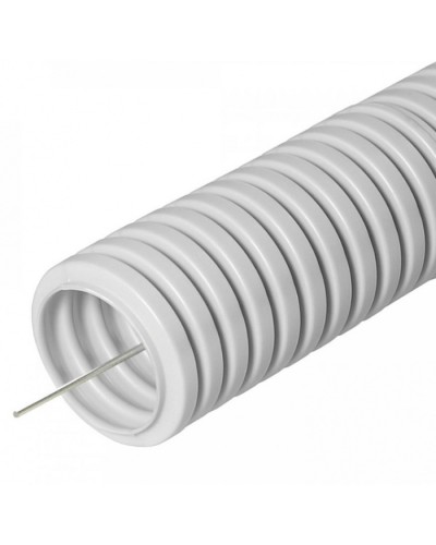 Труба гофрированная ПВХ легкая 350 Н серая с/з д32 (10м/уп) Промрукав (PR.013231М10) в Хабаровске Труба гофрированная Pintop.ru