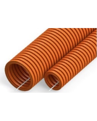 Труба гофрированная ПНД тяжёлая 750 Н безгалогенная (HF) оранжевая с/з д20 (50м/уп) Промрукав (PR02.0034) в Хабаровске Труба гофрированная Pintop.ru