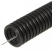 Труба гофрированная ПНД легкая 350 Н безгалогенная (HF) стойкая к ультрафиолету черная с/з д16 (25м/уп) Промрукав (PR02.0121)