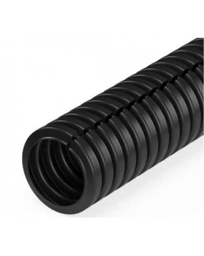 Труба гофрированная ПП лёгкая 350 Н безгалогенная (HF) разрезная черная д25 (25м/уп) Промрукав (PR02.0248) в Хабаровске Труба гофрированная Pintop.ru