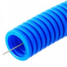 Труба гофрированная ПП лёгкая 350 Н не распространяющая горение синяя д16 (10м/уп) Промрукав (PR02.0250)