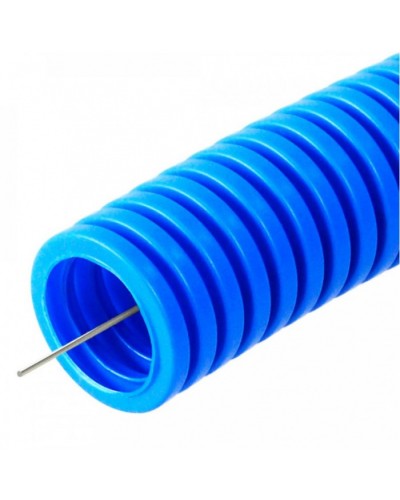 Труба гофрированная ПП лёгкая 350 Н не распространяющая горение синяя д25 (10м/уп) Промрукав (PR02.0254) в Хабаровске Труба гофрированная Pintop.ru