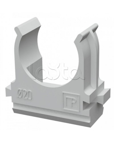 Крепеж-клипса для труб АБС-пластик в п/э д20 (100шт/1500шт уп/кор) Промрукав (PR.02620) в Хабаровске Держатели, клипсы, скобы Pintop.ru