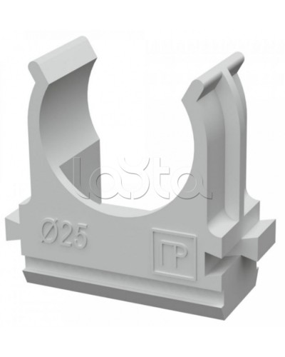 Крепеж-клипса для труб АБС-пластик в п/э д25 (100шт/1000шт уп/кор) Промрукав (PR.02625) в Хабаровске Держатели, клипсы, скобы Pintop.ru