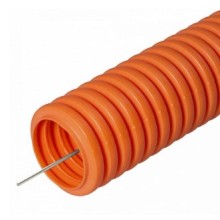 Труба гофрированная ПНД лёгкая 350 Н безгалогенная (HF) оранжевая с/з д63 (15м/360м уп/пал) Промрукав (PR.026361)