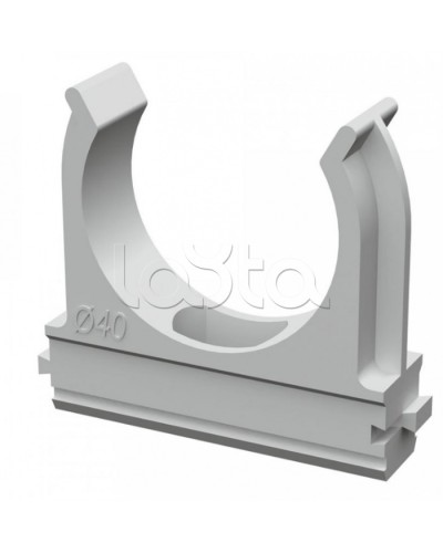 Крепеж-клипса для труб АБС-пластик в п/э д40 (15шт/300шт уп/кор) Промрукав (PR.02640) в Хабаровске Держатели, клипсы, скобы Pintop.ru