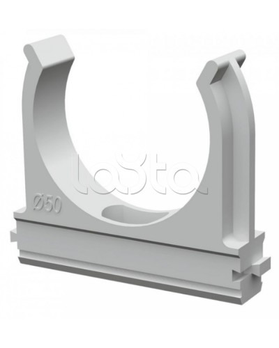 Крепеж-клипса для труб АБС-пластик в п/э д50 (10шт/200шт уп/кор) Промрукав (PR.02650) в Хабаровске Держатели, клипсы, скобы Pintop.ru