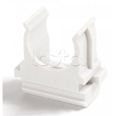 Крепёж-клипса для труб Полистирол белая д25 (100шт/1000шт уп/кор) Промрукав (PR.02725б)