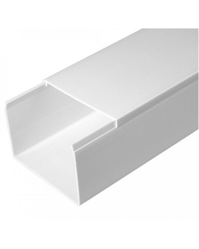 Кабель-канал белый 2-й замок в п/э 80х60 (8 м/уп) Промрукав (PR03.0058) в Хабаровске Кабель-канал Pintop.ru