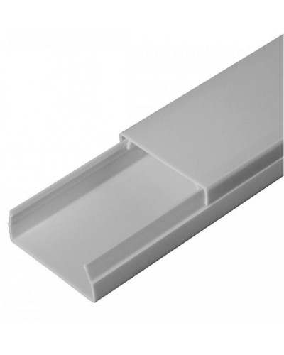 Кабель-канал серый RAL 7035 2-й замок в п/э 40х16 (56м/уп) Промрукав (PR03.0074) в Хабаровске Кабель-канал Pintop.ru