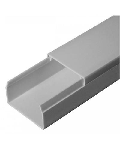 Кабель-канал серый RAL 7035 2-й замок в п/э 40х40 (60м/уп) Промрукав (PR03.0076) в Хабаровске Кабель-канал Pintop.ru