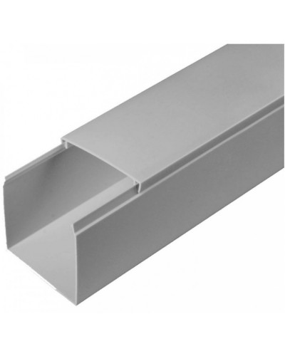 Кабель-канал серый RAL 7035 2-й замок в п/э 60х60 (24м/уп) Промрукав (PR03.0078) в Хабаровске Кабель-канал Pintop.ru