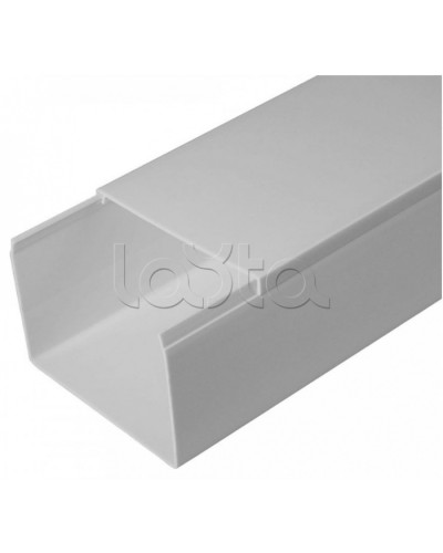 Кабель-канал серый RAL 7035 2-й замок в п/э 80х60 (18м/уп) Промрукав (PR03.0080) в Хабаровске Кабель-канал Pintop.ru