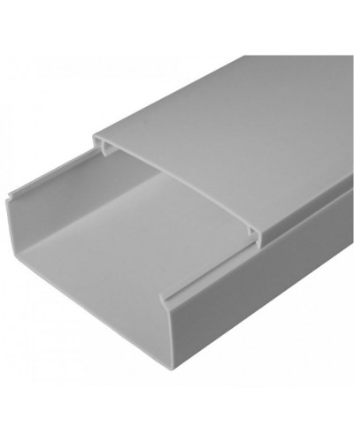 Кабель-канал серый RAL 7035 2-й замок в п/э 100х40 (24м/уп) Промрукав (PR03.0081) в Хабаровске Кабель-канал Pintop.ru