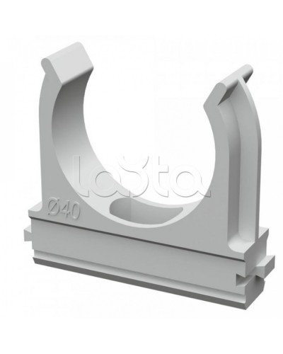 Крепеж-клипса для труб АБС-пластик в карт д40 (30шт/300шт уп/кор) Промрукав (PR.0640) в Хабаровске Держатели, клипсы, скобы Pintop.ru