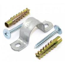 Комплекты для крепления ОКЛ с использованием самореза, дюбеля и скобы СМД 25-26 (100 шт) Промрукав (PR08.5005)