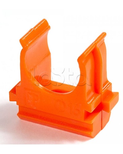 Крепёж-клипса для труб АБС-пластик оранжевая д20 в малой упаковке (10шт/1000шт уп/кор) Промрукав (PR13.0067) в Хабаровске Держатели, клипсы, скобы Pintop.ru