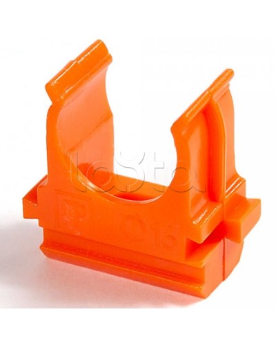 Крепёж-клипса для труб АБС-пластик оранжевая д32 в малой упаковке (10шт/500шт уп/кор) Промрукав (PR13.0115) в Хабаровске Держатели, клипсы, скобы Pintop.ru