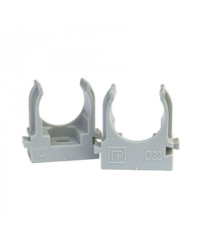 Крепеж-клипса для труб для монтажного пистолета серая в п/э д20 (100шт/900шт уп/кор) Промрукав PR13.0120 в Хабаровске Держатели, клипсы, скобы Pintop.ru