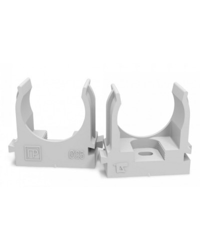 Крепеж-клипса для труб для монтажного пистолета серая в п/э д25 (100шт/700шт уп/кор) Промрукав (PR13.0121) в Хабаровске Держатели, клипсы, скобы Pintop.ru