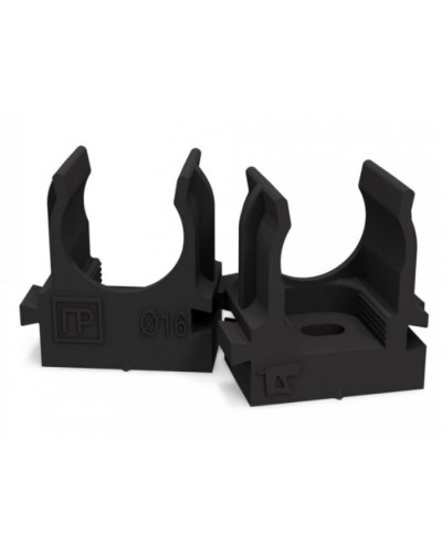 Крепеж-клипса для труб для монтажного пистолета черная в п/э д16 (100шт/1100шт уп/кор) Промрукав (PR13.0131) в Хабаровске Держатели, клипсы, скобы Pintop.ru