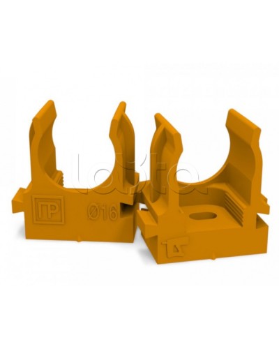 Крепеж-клипса для труб для монтажного пистолета оранжевая д16 (100шт/1100шт уп/кор) Промрукав (PR13.0151) в Хабаровске Держатели, клипсы, скобы Pintop.ru