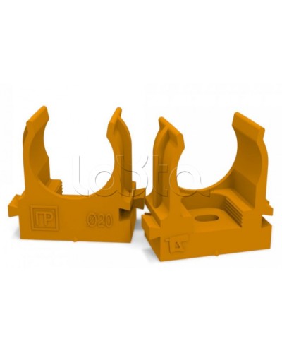 Крепеж-клипса для труб для монтажного пистолета оранжевая д20 (100шт/900шт уп/кор) Промрукав (PR13.0152) в Хабаровске Держатели, клипсы, скобы Pintop.ru