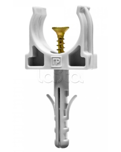 Крепеж-клипса с дюбелем и саморезом серая д20 (100шт/1200шт уп/кор) Промрукав (PR13.0216) в Хабаровске Крепеж: Дюбели, шурупы, саморезы Pintop.ru