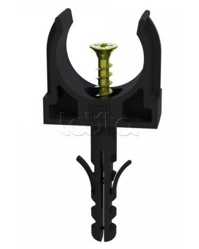 Крепеж-клипса с дюбелем и саморезом черная д16 в малой упаковке (10шт/900шт уп/кор) Промрукав (PR13.0311) в Хабаровске Крепеж: Дюбели, шурупы, саморезы Pintop.ru