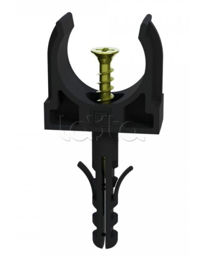 Крепеж-клипса с дюбелем и саморезом черная д20 в малой упаковке (10шт/900шт уп/кор) Промрукав (PR13.0312) в Хабаровске Крепеж: Дюбели, шурупы, саморезы Pintop.ru