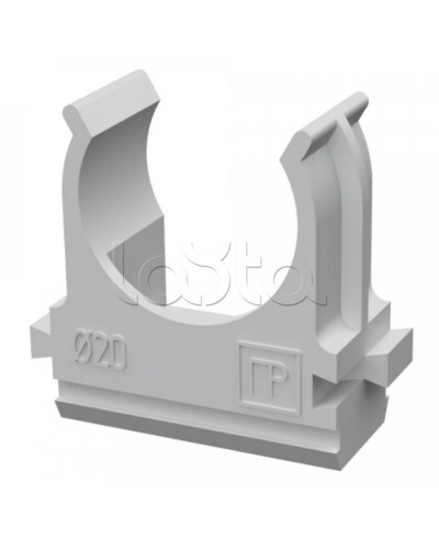 Крепёж-клипса для труб д20 безгалогенная (HF) атмосферостойкая серая (100шт/1500шт уп/кор) Промрукав (PR13.0345) в Хабаровске Держатели, клипсы, скобы Pintop.ru