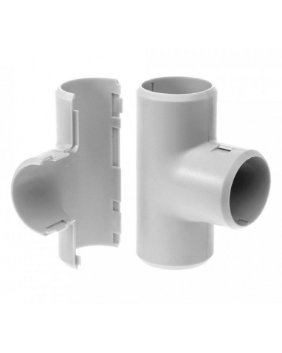 Тройник разборный д25 безгалогенный (HF) атмосферостойкий серый (30шт/300шт уп/кор) Промрукав (PR13.0366) в Хабаровске Повороты, муфты, тройники Pintop.ru
