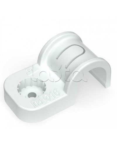 Крепеж-скоба пластиковая односторонняя для прямого монтажа серая в п/э д16 Промрукав (PR13.0368) в Хабаровске Держатели, клипсы, скобы Pintop.ru