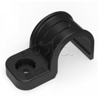 Крепеж-скоба пластиковая односторонняя для прямого монтажа черная в п/э д25 Промрукав (PR13.0374)