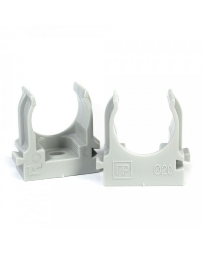 Крепеж-клипса для труб для монтажного пистолета серая в гофроящике d20 мм (1200шт/кор) Промрукав (PR13.0453) в Хабаровске Держатели, клипсы, скобы Pintop.ru