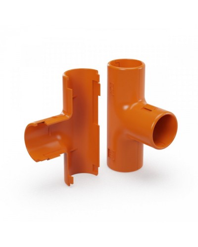 Тройник разборный оранжевый d20 мм (50шт/600шт уп/кор) Промрукав (PR13.1158) в Хабаровске Повороты, муфты, тройники Pintop.ru