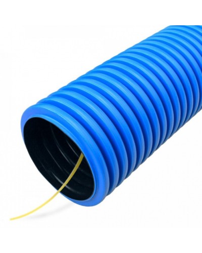 Труба гофрированная двустенная ПНД гибкая тип 750 (SN16) с/з синяя д110 (50м/уп) Промрукав (PR15.0054) в Хабаровске Труба гофрированная Pintop.ru