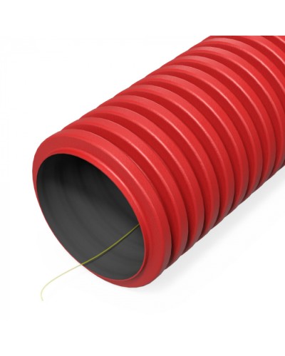 Труба гофр. двуст. ПНД гибкая тип 1250 (SN23) с/з красная d125 мм (50м/100м уп/пал) Промрукав (PR15.00982) в Хабаровске Труба гофрированная Pintop.ru