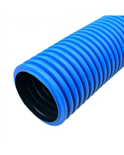 Труба гофр. двуст. ПНД жесткая тип 1250 (SN26) синяя d110 мм 5,7м (34,2м/уп) Промрукав (PR15.01052) в Хабаровске Труба гофрированная Pintop.ru