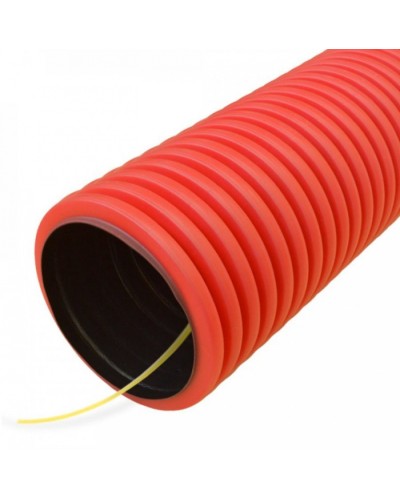 Труба гофрированная двустенная ПНД гибкая тип 450 (SN26) с/з красная д50 (20м/уп) Промрукав (PR15.0233) в Хабаровске Труба гофрированная Pintop.ru