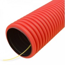 Труба гофрированная двустенная ПНД гибкая тип 450 (SN16) с/з красная д75 (20м/уп) Промрукав (PR15.0237)