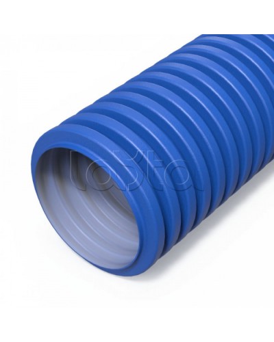 Труба гофр двустенная ПНД гибкая вентиляционная голубая (RAL 5012) d75 мм (50м/уп) Промрукав (PR15.0280) в Хабаровске Труба гофрированная Pintop.ru