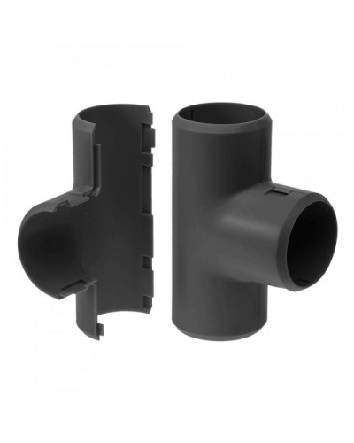Тройник разборный черный д20 (50шт/800шт уп/кор) Промрукав (PR13.0196) в Хабаровске Повороты, муфты, тройники Pintop.ru
