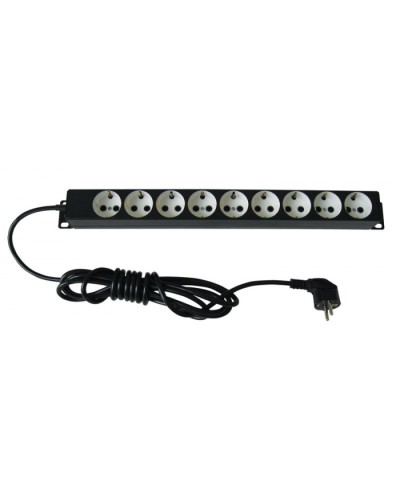 Блок силовых розеток 19 со шнуром (2 м.) без выключателя, 9 розеток ЦМО БР-9П-Ш-9005 в Хабаровске Блоки розеток Pintop.ru