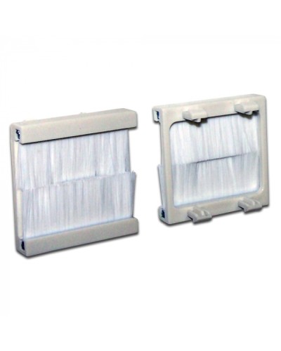 Вставка с белым щеточным вводом, 45х45 LANMASTER (LAN-SIP-23BR-WH) в Хабаровске Коннекторы ВО Pintop.ru