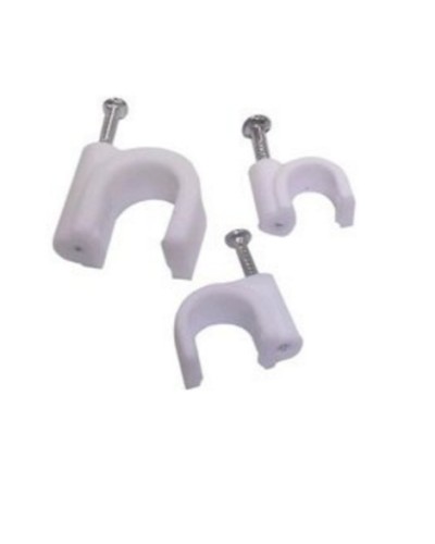 Скоба пластиковая с гвоздём круглая (100 шт/уп) СПК 10 в Хабаровске Крепежные изделия Pintop.ru