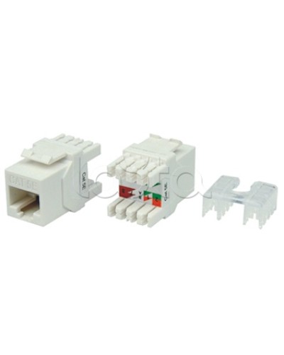 Вставка Keystone Jack RJ-45(8P8C) Hyperline KJ8-8P8C-C5e-180-WH в Хабаровске Модули Keystone Pintop.ru